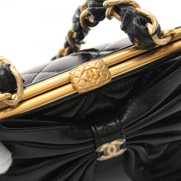 CHANEL Matelasse Chain Clutch Shoulder Bag Leather Women's Black AP4028 - Picture 9 of 10